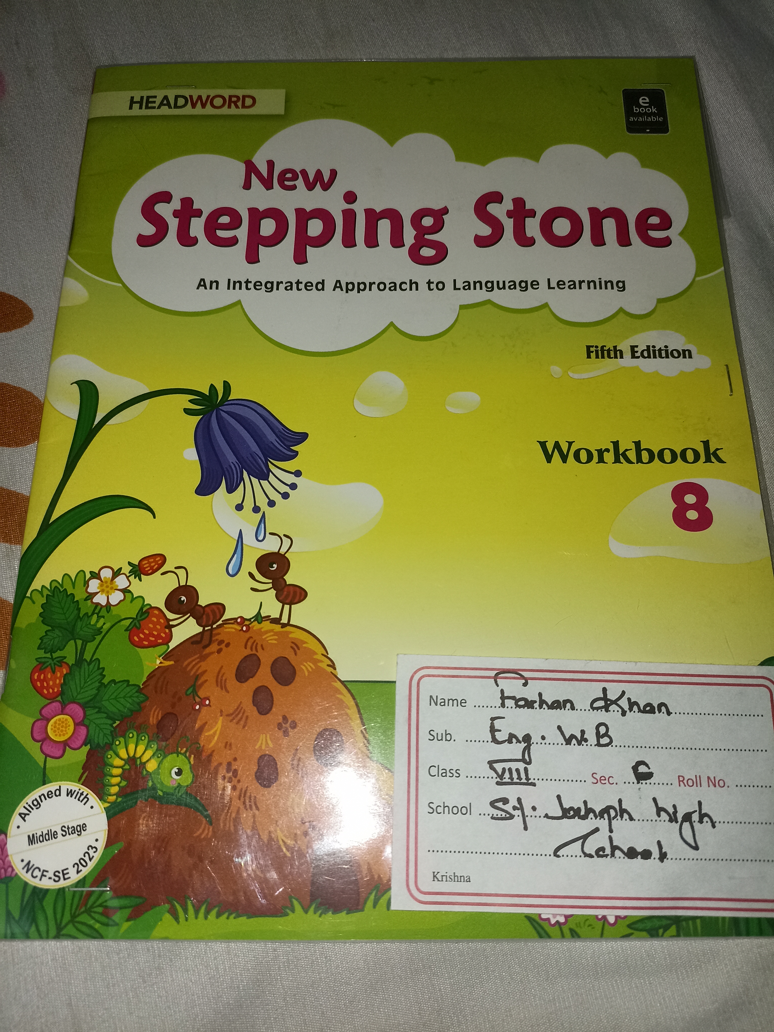 New stepping stone workbook class 8th