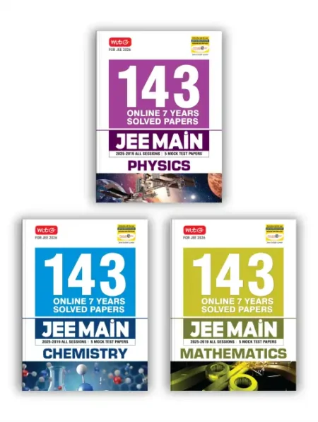JEE Main 7 Years (2025-2019) Physics, Chemistry & Mathematics All 143 Shifts Online Previous Years Solved Papers (PYQ Book) For 2026 Exams