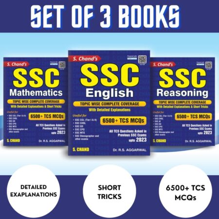 S.Chand's Combo (Set of 3 Books) SSC 6500+ TCS MCQs | Mathematics (Maths) | English | Reasoning - For SSC GD Constable, CHSL, CGL, CPO, MTS, Stenographer Competitive Exam Preparation 2024 | Previous Year Question PYQ | ssc combo book 2023-24 - English Medium