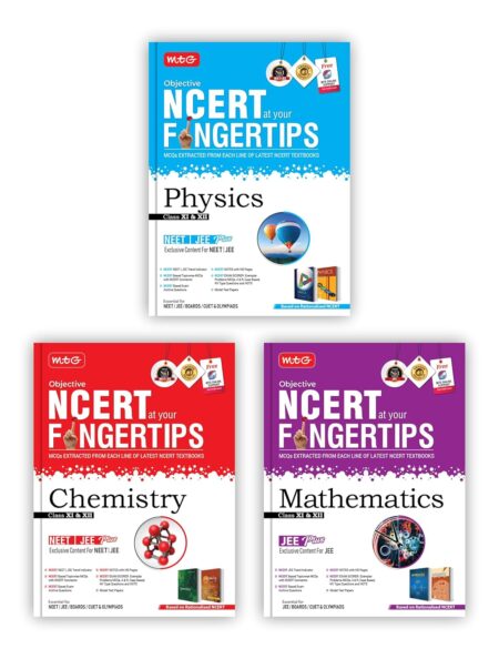 MTG Objective NCERT at your FINGERTIPS Physics, Chemistry & Mathematics (Set of 3 Books) - NCERT JEE Trend Indicator, Notes with HD Pages, Exam Archive & MCQs | JEE Books (Based on NCERT Latest Pattern For 2025 Exam)