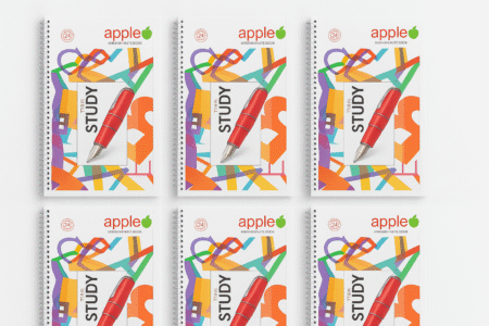 Apple Spiral Notebook – A4 Size,360 Pages – ruled (Pack of 6)/ Notebook For College Students, Office/Notebook for Writing