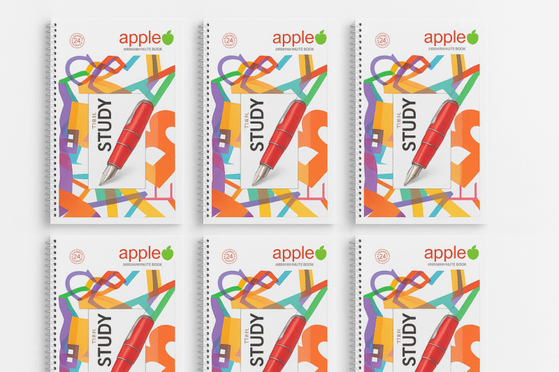Apple Spiral Notebook – A4 Size,240 Pages – ruled (Pack of 6)/ Notebook For College Students, Office/Notebook for Writing