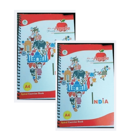 Apple Spiral Notebook – A4 Size,550 Pages – ruled (Pack of 2)/ Notebook For College Students, Office/Notebook for Writing