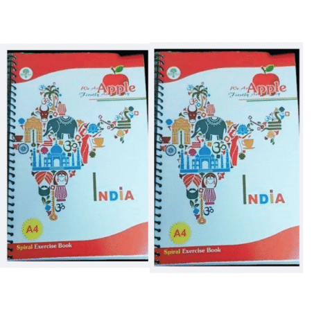 Apple Spiral Notebook – A4 Size,460 Pages – ruled (Pack of 2)/ Notebook For College Students, Office/Notebook for Writing
