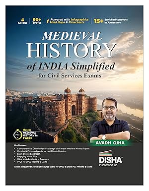 Disha Medieval History of India Simplified for UPSC & State PSC Civil Services Exams | 4 color Book Powered with Infographics, Mindmaps, Pictures & Tables