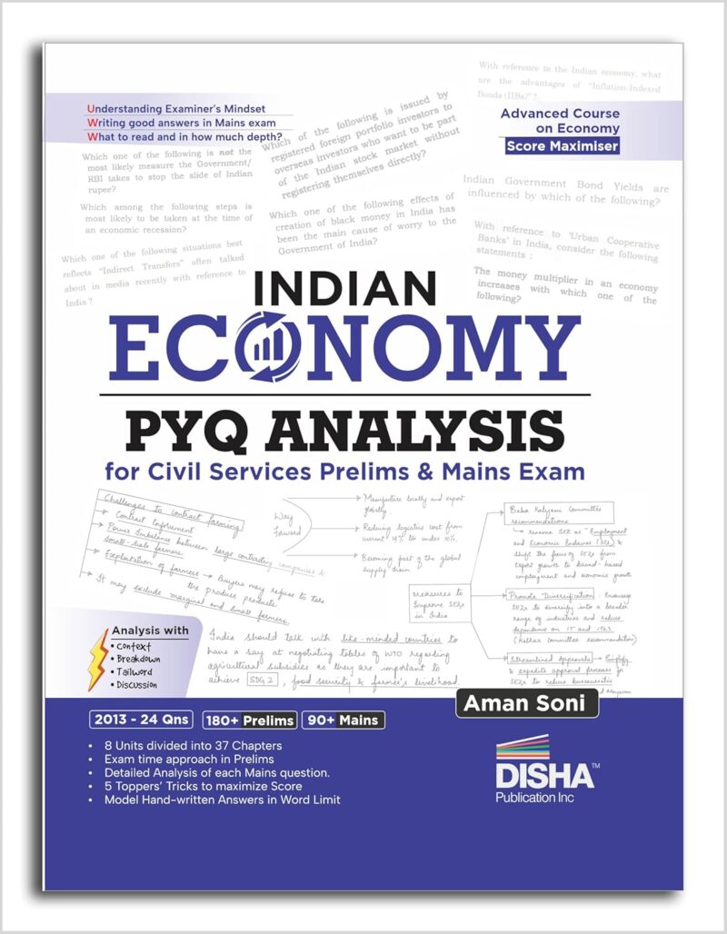 Disha Indian Economy PYQ Analysis for Civil Services Prelims and Mains Exams | Advanced Course | Past Questions Analysed with Context, Breakdown, Tailword & Discussion