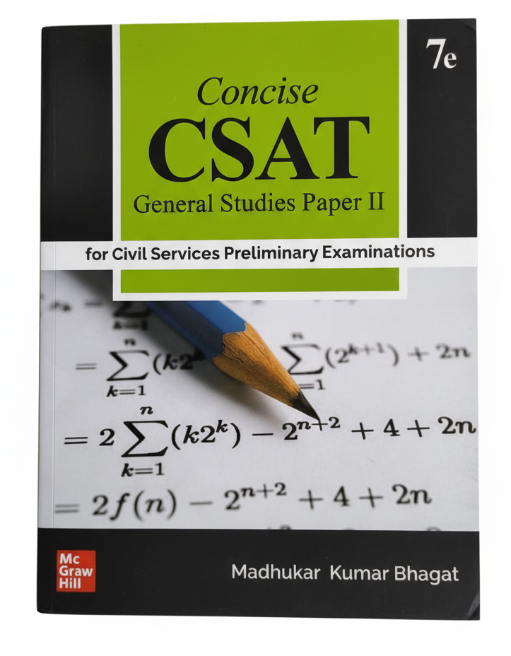 UPSC CSAT- General Studies Paper 2 for Prelims Exam 2025-26 | GS Paper 2 Manual with Solved Previous Years’ Questions | Model Question Papers Paperback – 9 August 2024 by Madhukar Kumar Bhagat (Author)