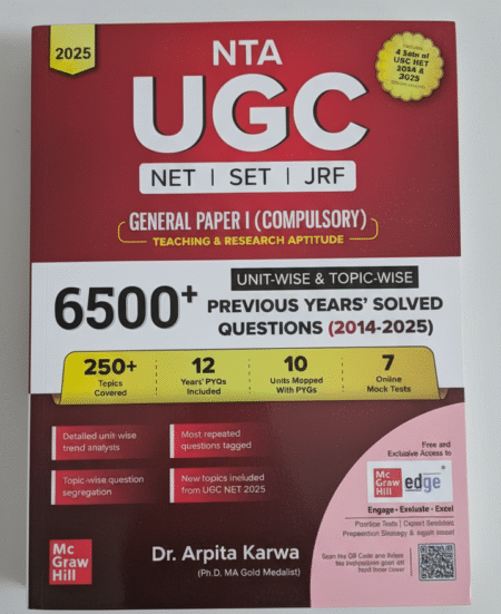 UGC NET Paper 1 Previous Years' Solved Papers (2014 - June 2025) | 6500+ Questions | Arpita Karwa | 12 Years' PYQs: Unit-wise and Topic-wise detailed solutions with trend analysis | Repeated Questions Tagged | New Topics included (Paperback, Arpita Karwa)