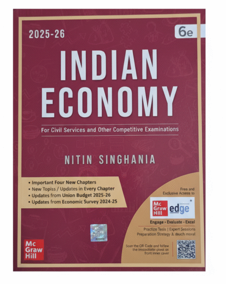 Indian Economy, 6e by Nitin Singhania (IAS) for UPSC CSE 2025-26 | Chapter-wise Previous Years' Questions (2010-24) | Multicolor pluck-out chart | Updated Economic Survey 2024-25 & Union Budget 2025-26 Paperback – 1 May 2025 by IAS Nitin Singhania (Author)