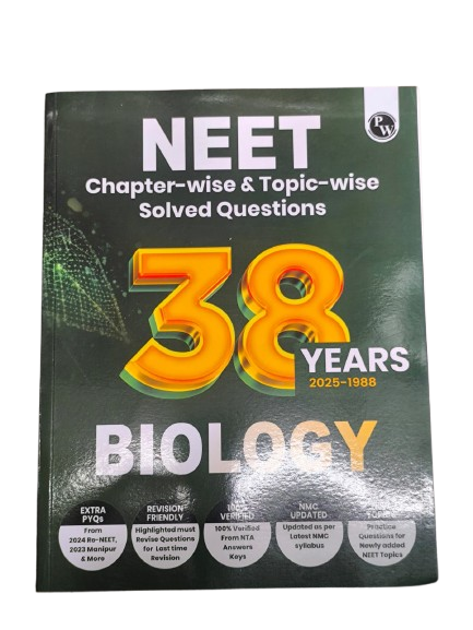 PW 38 Years NEET Previous Year Solved Question Papers Biology PYQ (2025 - 1988) Chapterwise Topicwise Solutions For NEET Exam 2026 with Newly Added Topics