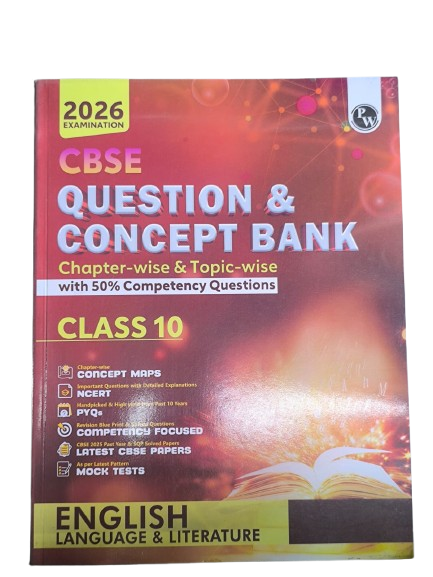 PW CBSE Question & Concept Bank (QCB) Class 10 English Language & Literature Chapter-wise and Topic-wise Solved Questions For 2026 Exams with 50% Competency Based Question [Paperback] PW