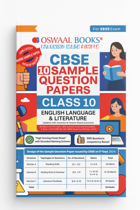 Oswaal CBSE 15 Sample Question Papers Class 10 English Language and literature for 2026 Board Exam (As per CBSE Sample Question Paper issued on 30 July 2025)