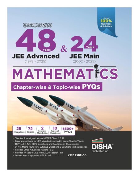 Disha Errorless 48 Years JEE Advanced (1978 - 2025) & 24 Year JEE Main (2002 - 2025) MATHEMATICS Chapter-wise & Topic-wise PYQs Book 21st Edition | Solved Papers Question Bank in NCERT Flow | JEE 2026