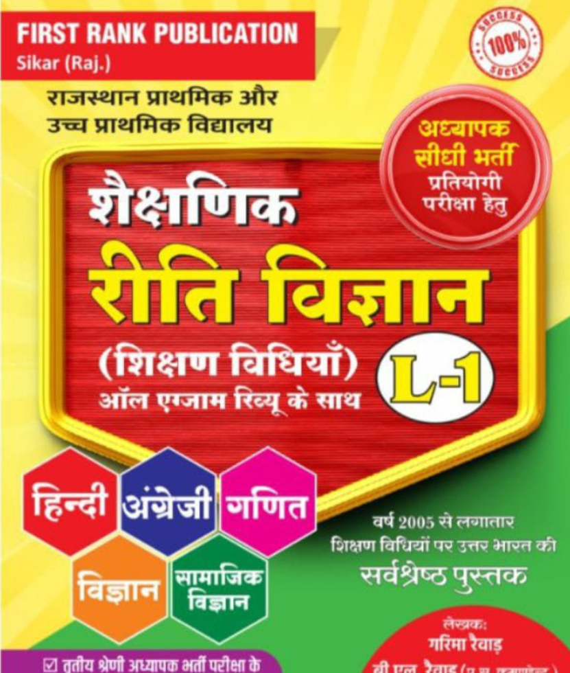 Reet Level-1 Riti Vigyan Shikshan Vidhiya 1-5