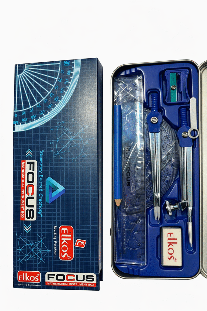 Geometry Instrument Pro ELKOS FOCUS MATHEMATICAL GEOMETRY /INSTRUMENT BOX - kitabwalah.com