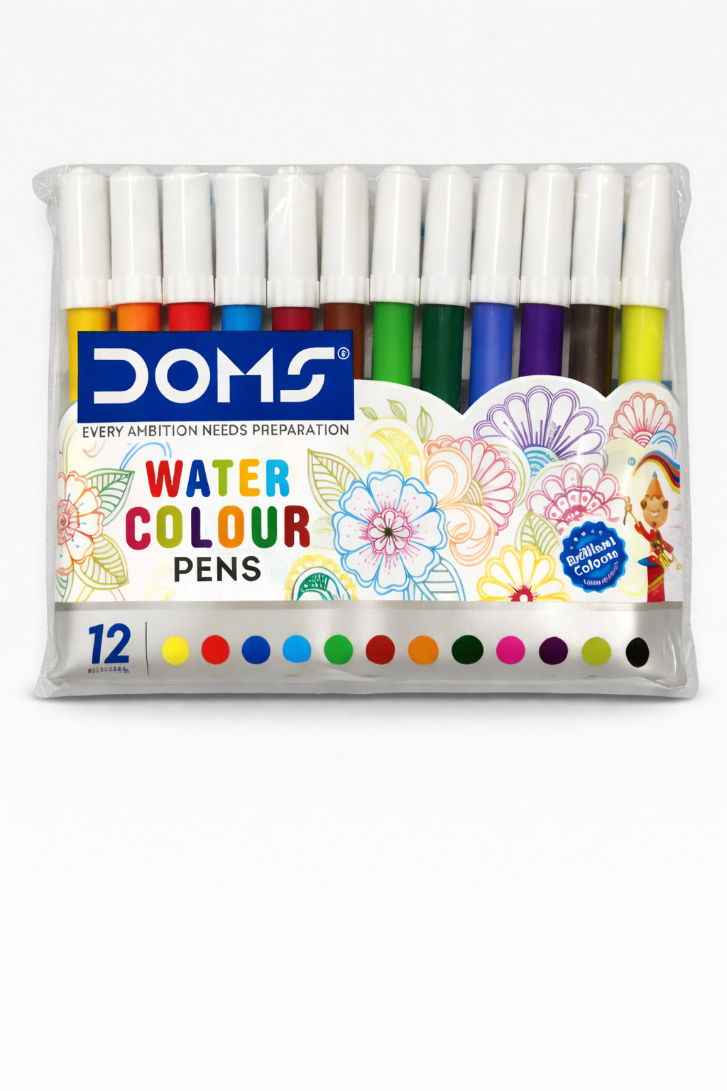 DOMS WATER COLOUR PENS 12 COLOURS