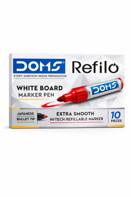 DOMS Refilo White Board Marker Pen – Extra Smooth Refillable Marker ( Set Of 10 )