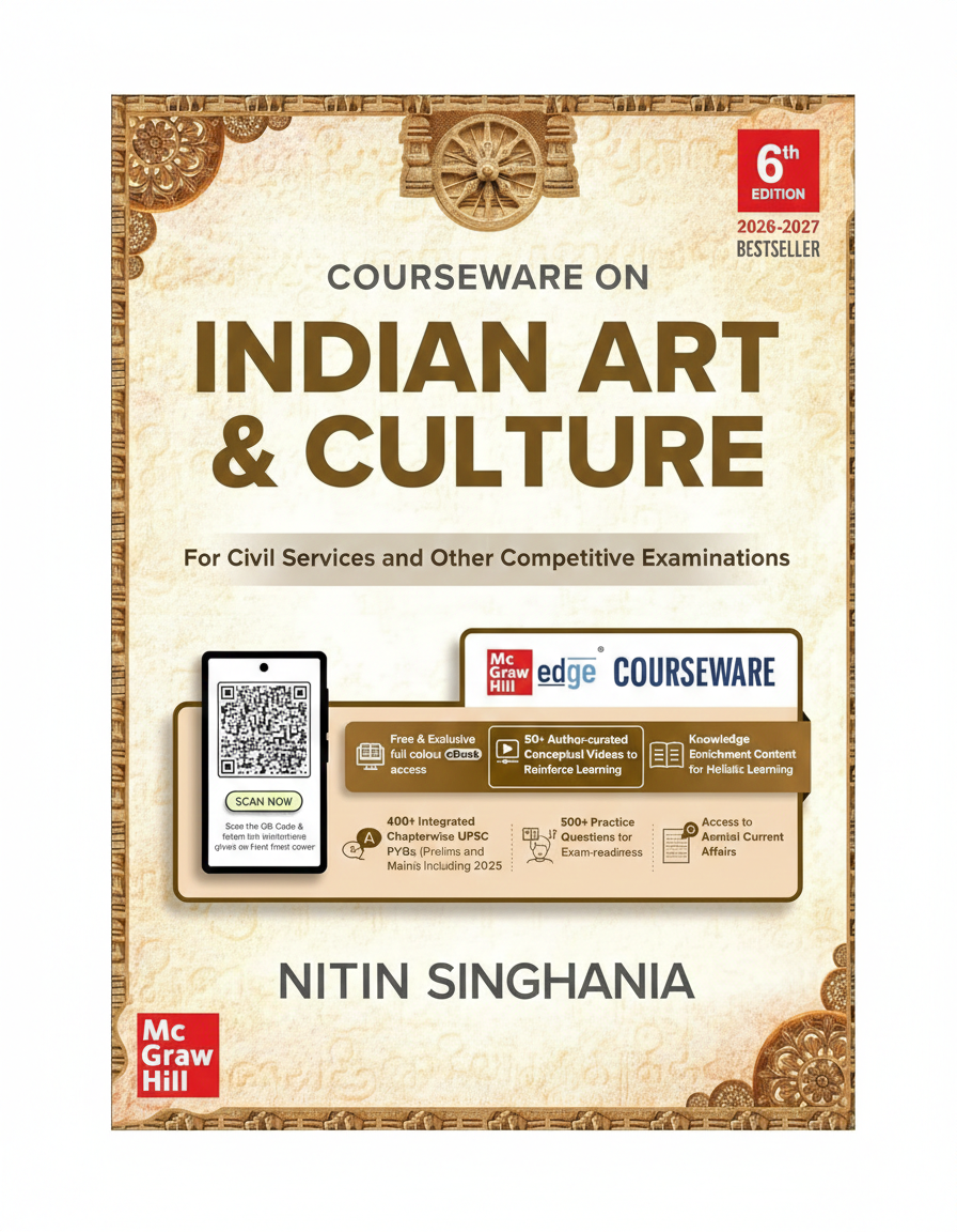 Indian Art and Culture Courseware, 6e by Nitin Singhania (IAS) for UPSC CSE 2026 | 400+ Solved Previous Years’ Questions (2013–2025) | 500+ CBT-based Practice Questions | 50+ Author Videos Paperback – 14 November 2025 by IAS Nitin Singhania (Author)
