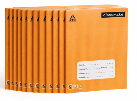Classmate Notebook | 172 Pages | Set of 12(MRP - Rs.48 per unit) | English Notebook | Four Lines with Gap | 24.0cm x 18.0cm | Practice Notebook for School Students | Classmate Copy | Brown Cover Copy