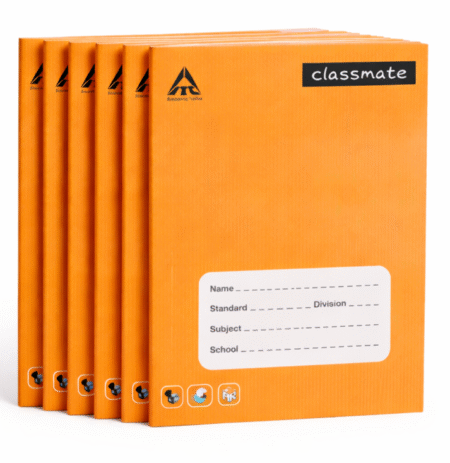 Classmate Notebook | 172 Pages | Set of 6(MRP - Rs.48 per unit) | English Notebook | Four Lines with Gap | 24.0cm x 18.0cm | Practice Notebook for School Students | Classmate Copy | Brown Cover Copy