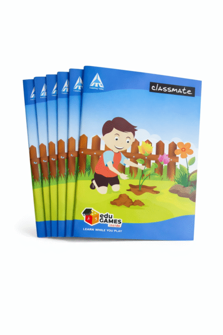 Classmate Notebook | 172 Pages | Set of 6(MRP - Rs.48 per unit) | English Notebook | Four Lines with Gap | 24.0cm x 18.0cm | Practice Notebook for School Students | Classmate Copy