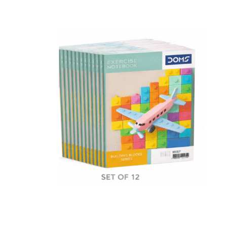 Doms Exercise Notebook | 172 Pages | Set of 12(MRP - Rs.59 per unit) | English Notebook | Four Lines with Gap | 24.0cm x 18.0cm | Practice Notebook for School Students | Doms Copy