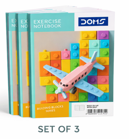 Doms Exercise Notebook | 120 Pages | Set of 3(MRP - Rs.40 per unit) | Maths Notebook |Medium Square Notebooks | 24.0cm x 18.0cm | Practice Notebook for School Students | Doms Copy