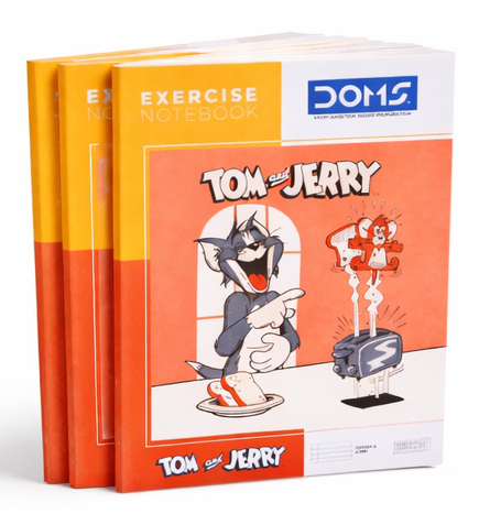 Doms Exercise Notebook | 120 Pages | Set of 3(MRP - Rs.40 per unit) | Hindi Notebook | Ruled Notebooks | 24.0cm x 18.0cm | Practice Notebook for School Students | Doms Copy | TOM & JERRY SERIES