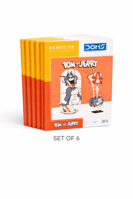 Doms Exercise Notebook | 120 Pages | Set of 6(MRP - Rs.40 per unit) | Hindi Notebook | Ruled Notebooks | 24.0cm x 18.0cm | Practice Notebook for School Students | Doms Copy | TOM & JERRY SERIES