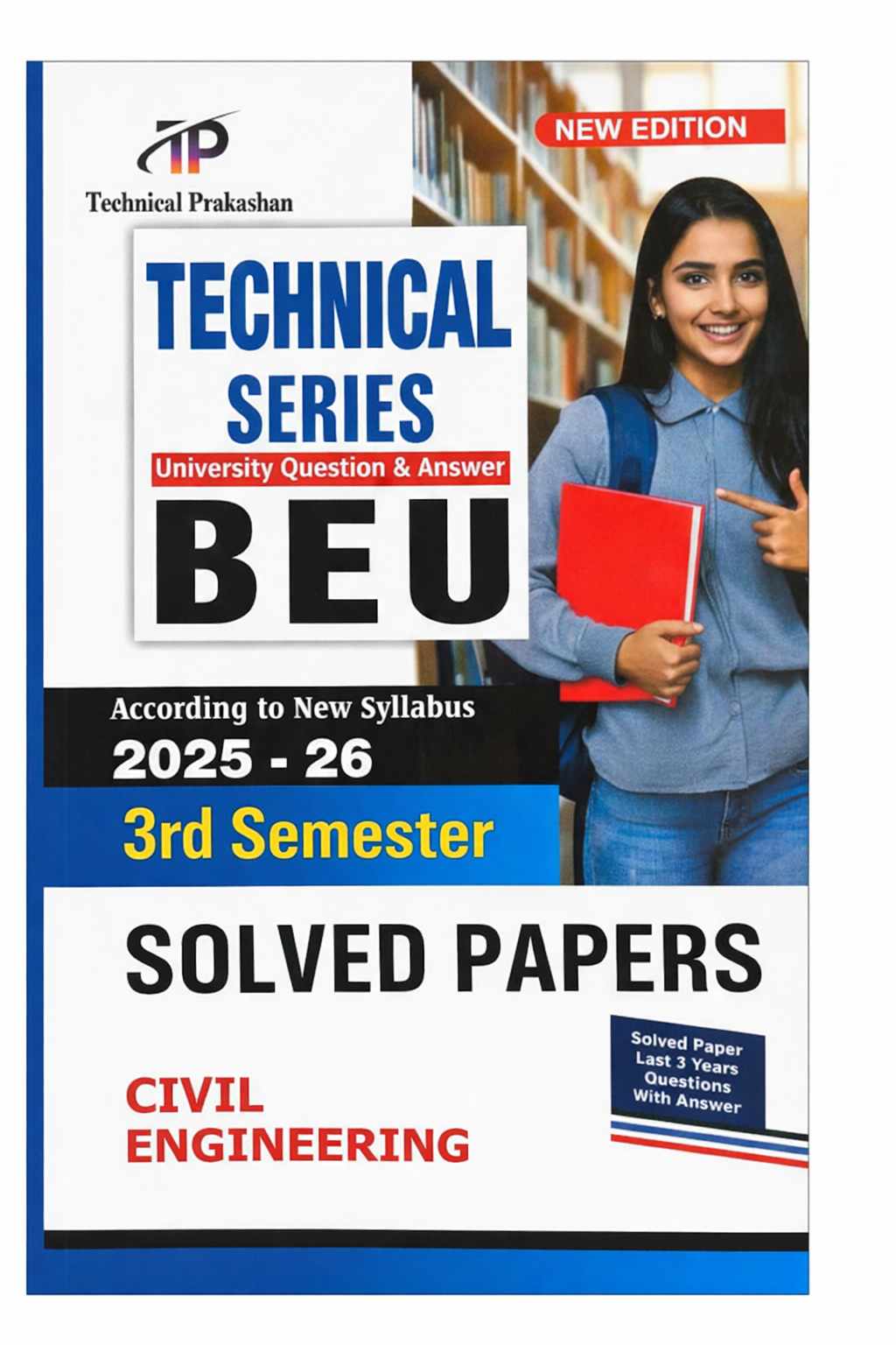 Technical Prakashan Bihar Engineering University Solved Paper For Civil Branch 3rd Semester Exam 2025-26(New Syllabus)