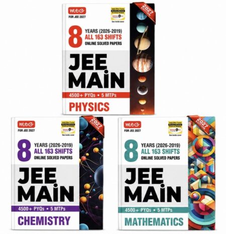 MTG JEE Main 8 Years Solved Papers Set Physics Chemistry Mathematics | All 163 Shifts | 4500+ PYQs | 2027 Edition