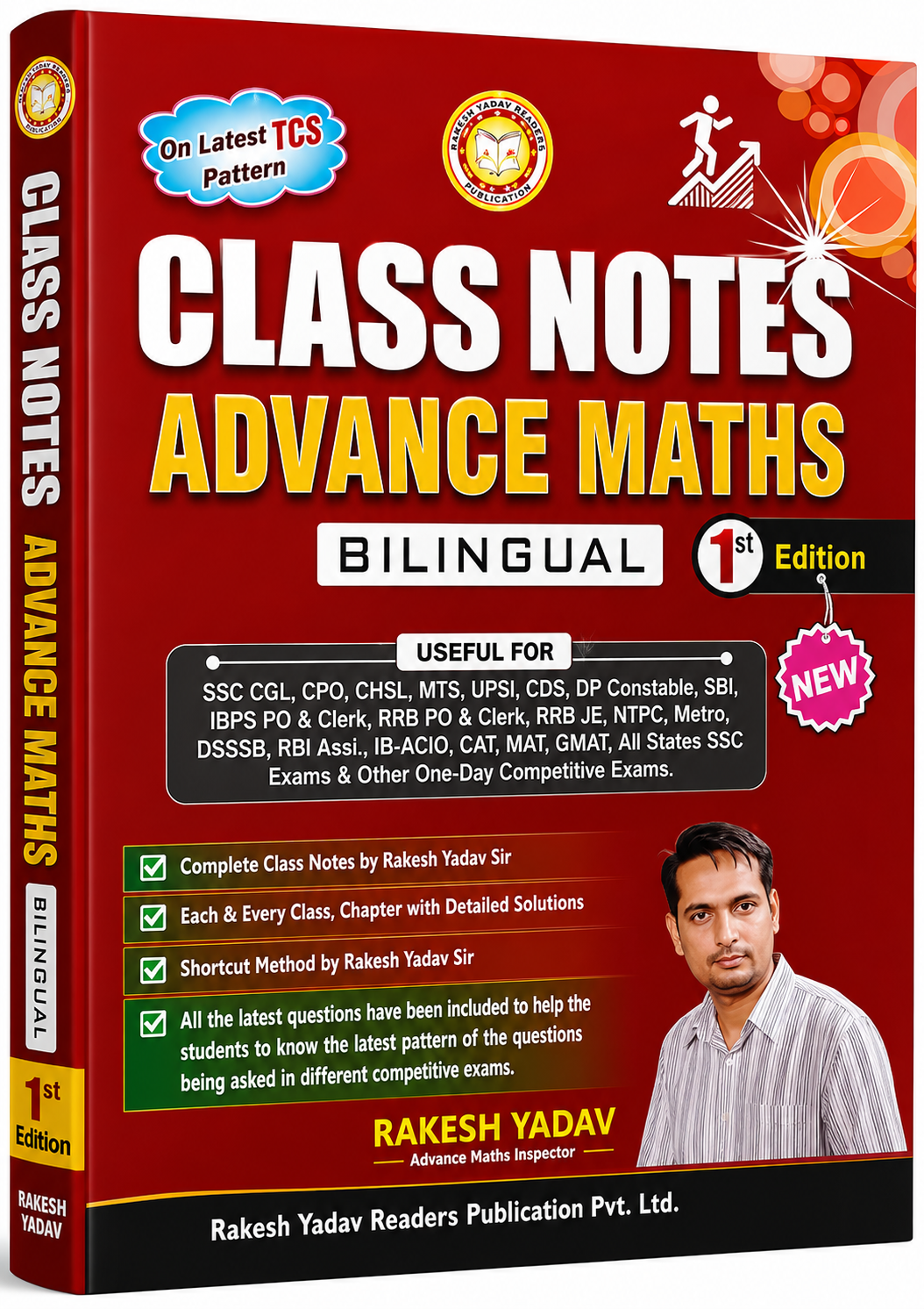 Rakesh Yadav Class Notes Advance Maths (Bilingual) 1st Edition | Latest TCS Pattern | SSC CGL, CHSL, CPO, MTS, Railway, Banking & Competitive Exams