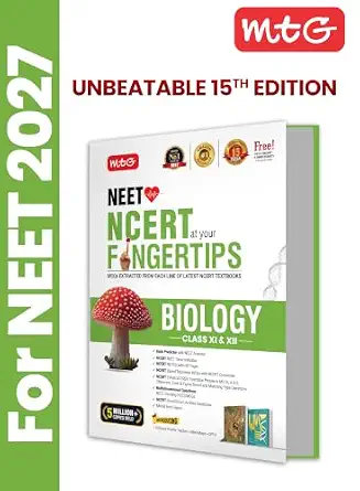 MTG NEET NCERT at Your Fingertips Biology Class 11 & 12 (15th Edition) 2027 | Complete NCERT Revision & MCQ Practice Book for NEET UG