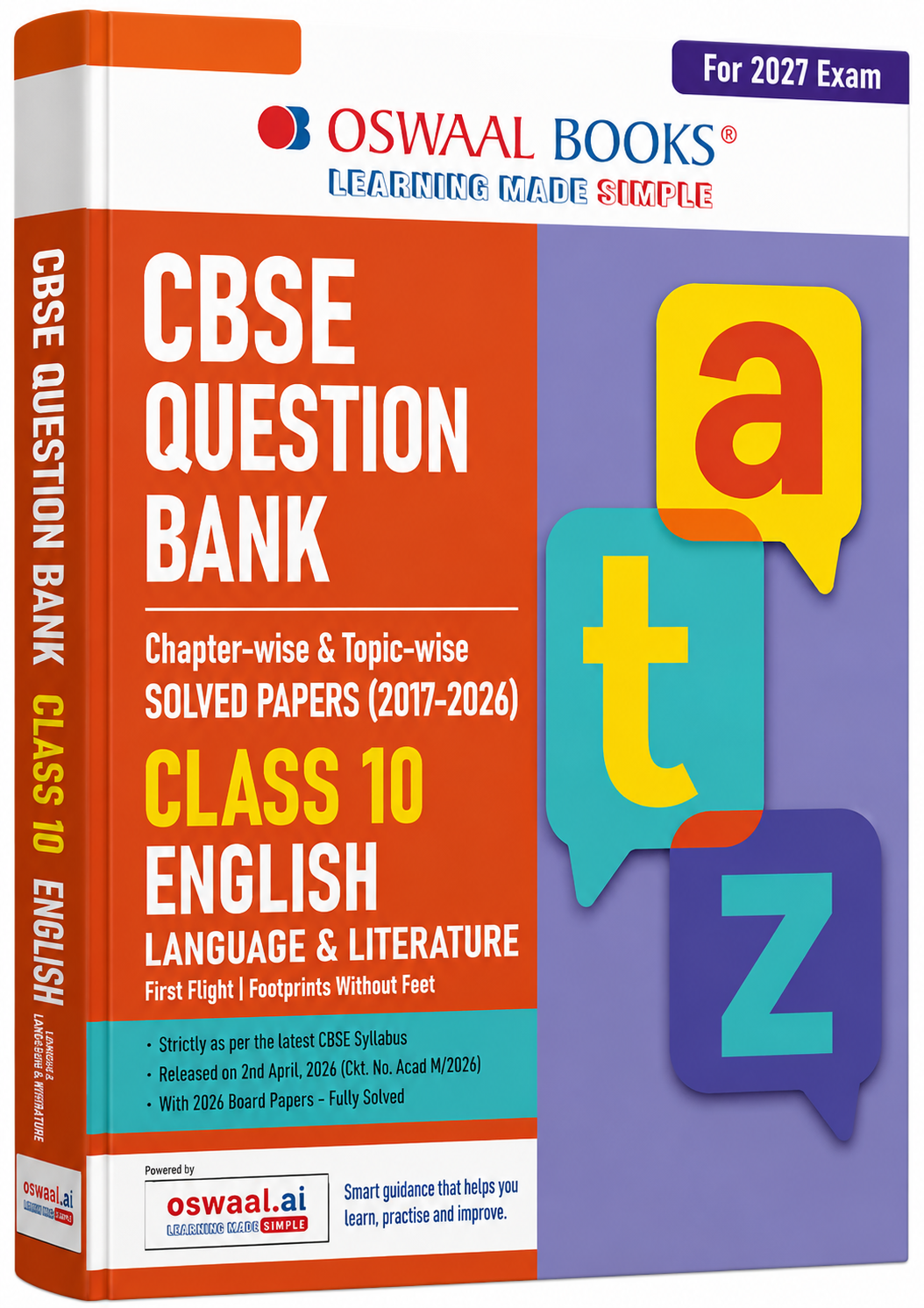 Oswaal CBSE Question Bank Class 10 English Language & Literature 2027 Exam | Chapter-wise & Topic-wise Solved Papers (2017–2026) English Medium