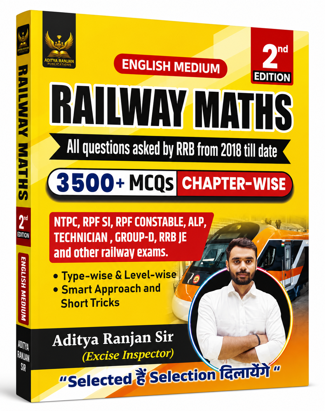 Railway Maths Book English Medium 2nd Edition | 3500+ Chapter-Wise MCQs | RRB NTPC, ALP, Technician, Group D, RPF SI & JE | By Aditya Ranjan Sir