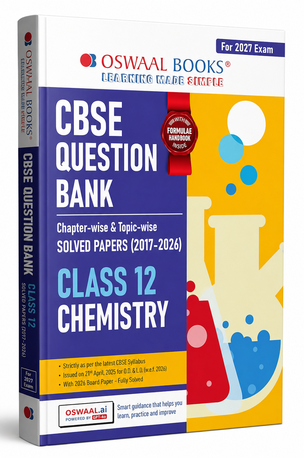 Oswaal CBSE Question Bank Class 12 Chemistry 2027 Exam | Chapter-wise & Topic-wise Solved Papers (2017–2026) with Formulae Booster Booklet English medium
