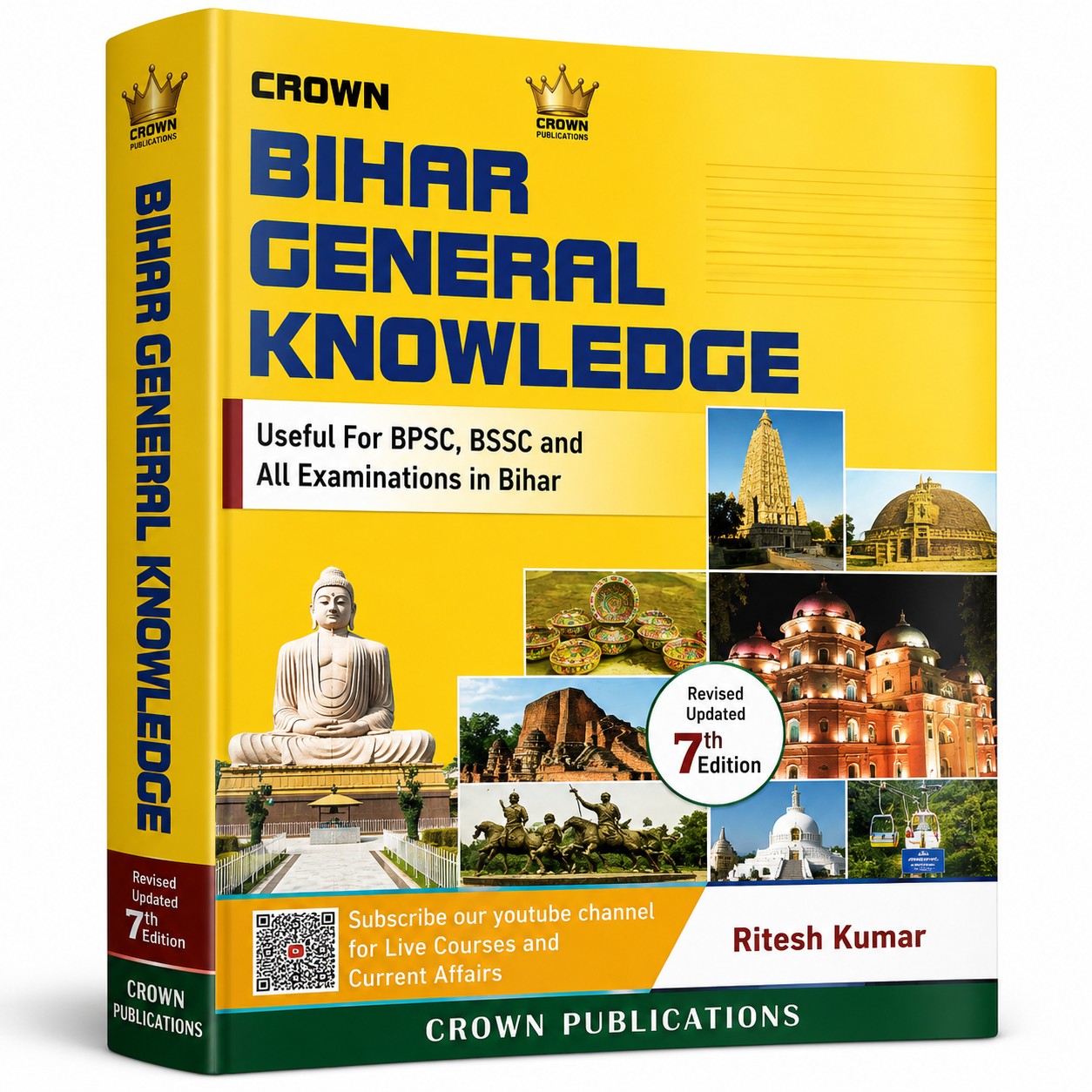 Bihar General Knowledge Book (7th Revised Edition) by Ritesh Kumar | Crown Publications | BPSC, BSSC & Bihar Competitive Exams English medium