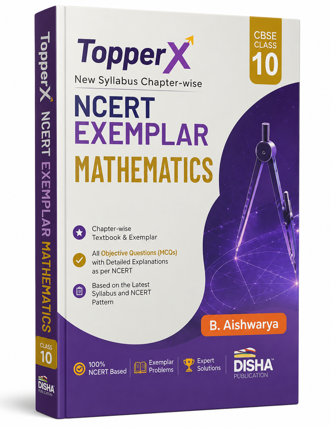 TopperX NCERT Exemplar Mathematics Class 10 by B. Aishwarya, published by Disha Publication