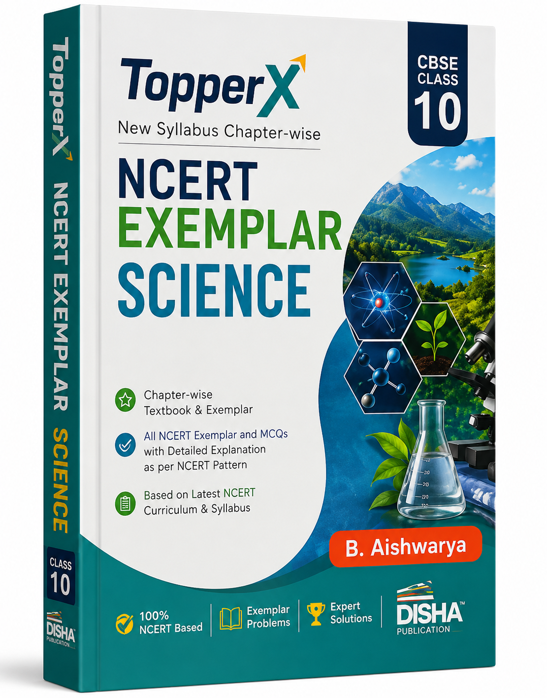 TopperX NCERT Exemplar Science Class 10 by B. Aishwarya, published by Disha Publication