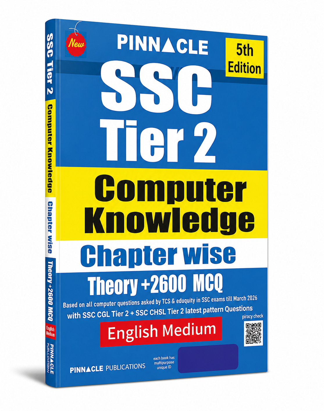 SSC Tier 2 Computer Knowledge Book 5th Edition | English Medium | Chapter Wise Theory + 2600 MCQs | Based on TCS & Eduquity Pattern | SSC CGL Tier 2 & SSC CHSL Tier 2 Computer Preparation Book