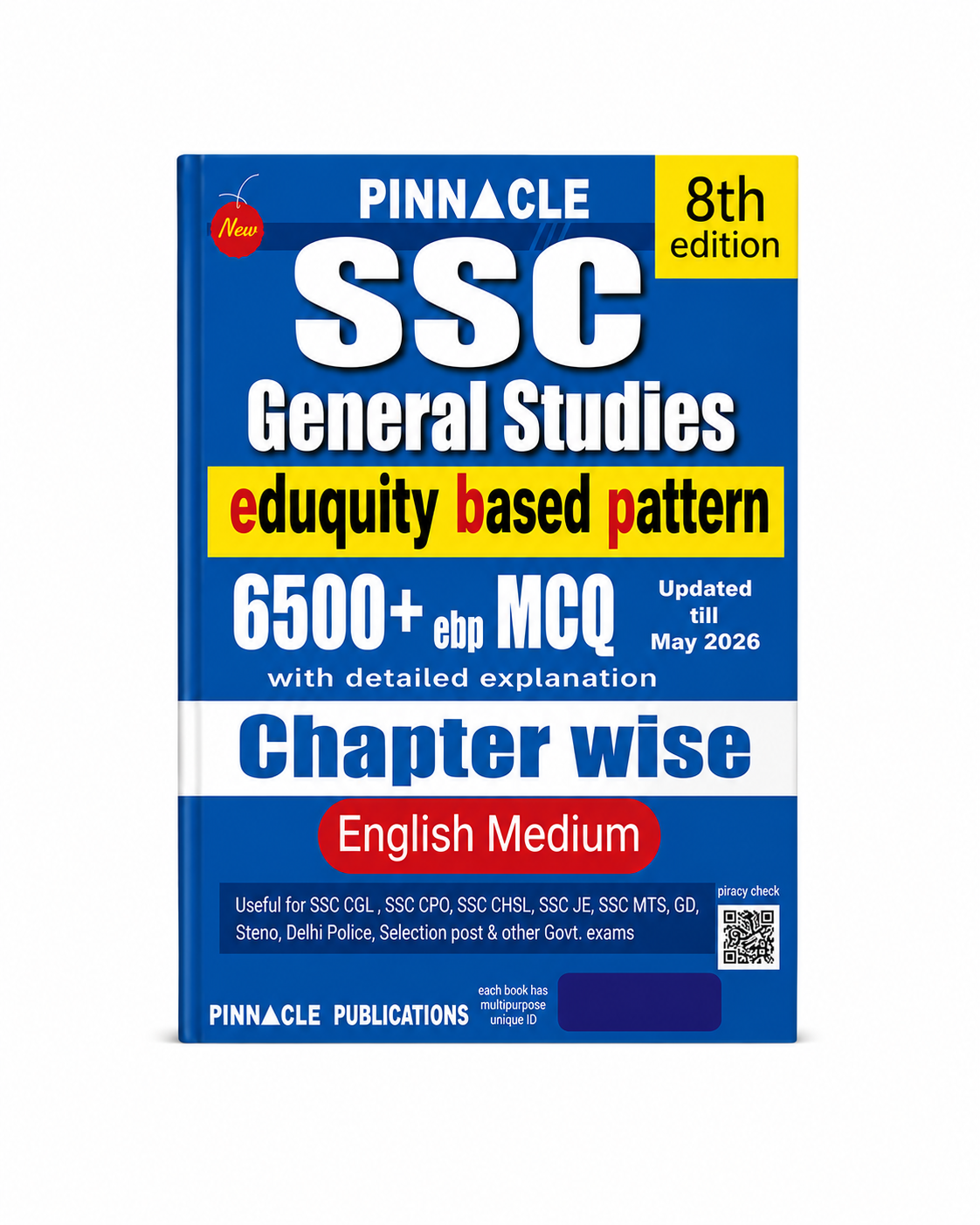 Pinnacle SSC General Studies 6500+ MCQ | 8th Edition | Chapter-Wise | English Medium