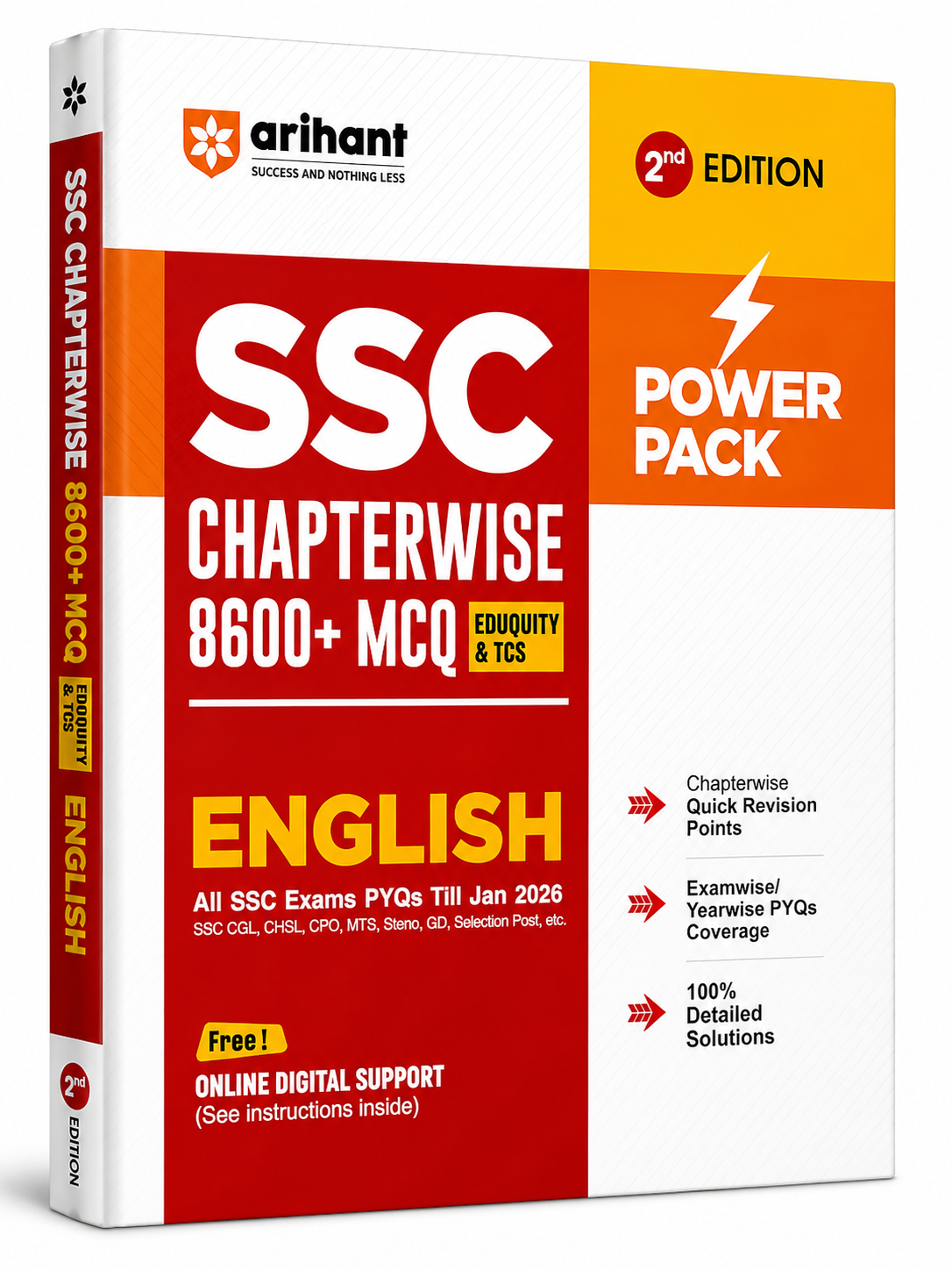 Arihant SSC English Chapterwise 8600+ MCQs (Eduquity & TCS) | All SSC Exams PYQs Till Jan 2026 | 2nd Edition | Power Pack