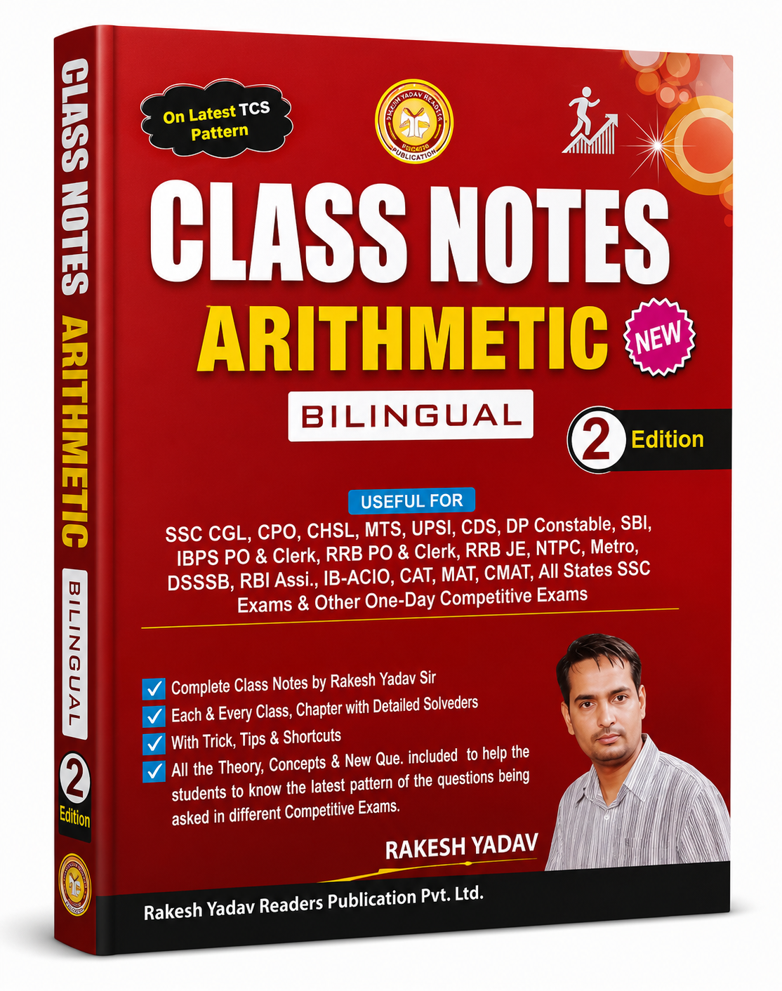Rakesh Yadav Class Notes Arithmetic (Bilingual) 2nd Edition | Latest TCS Pattern | SSC CGL, CHSL, CPO, MTS, Railway, Banking & Competitive Exams