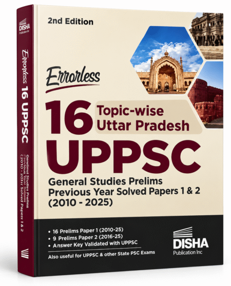 Errorless 16 Topic-wise Uttar Pradesh UPPSC General Studies Prelims PYQs | UPPSC/UPPCS | Disha Publication