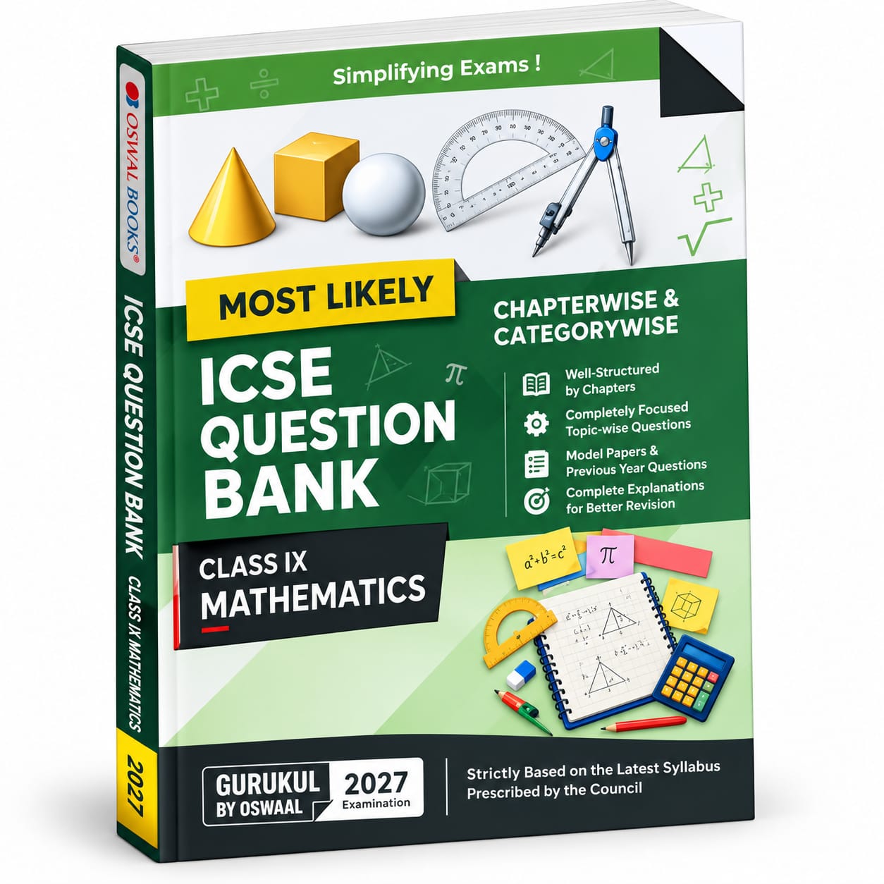 Mathematics Most Likely Question Bank – ICSE Class 9 | ICSE Examination 2027 | Oswal Publishers
