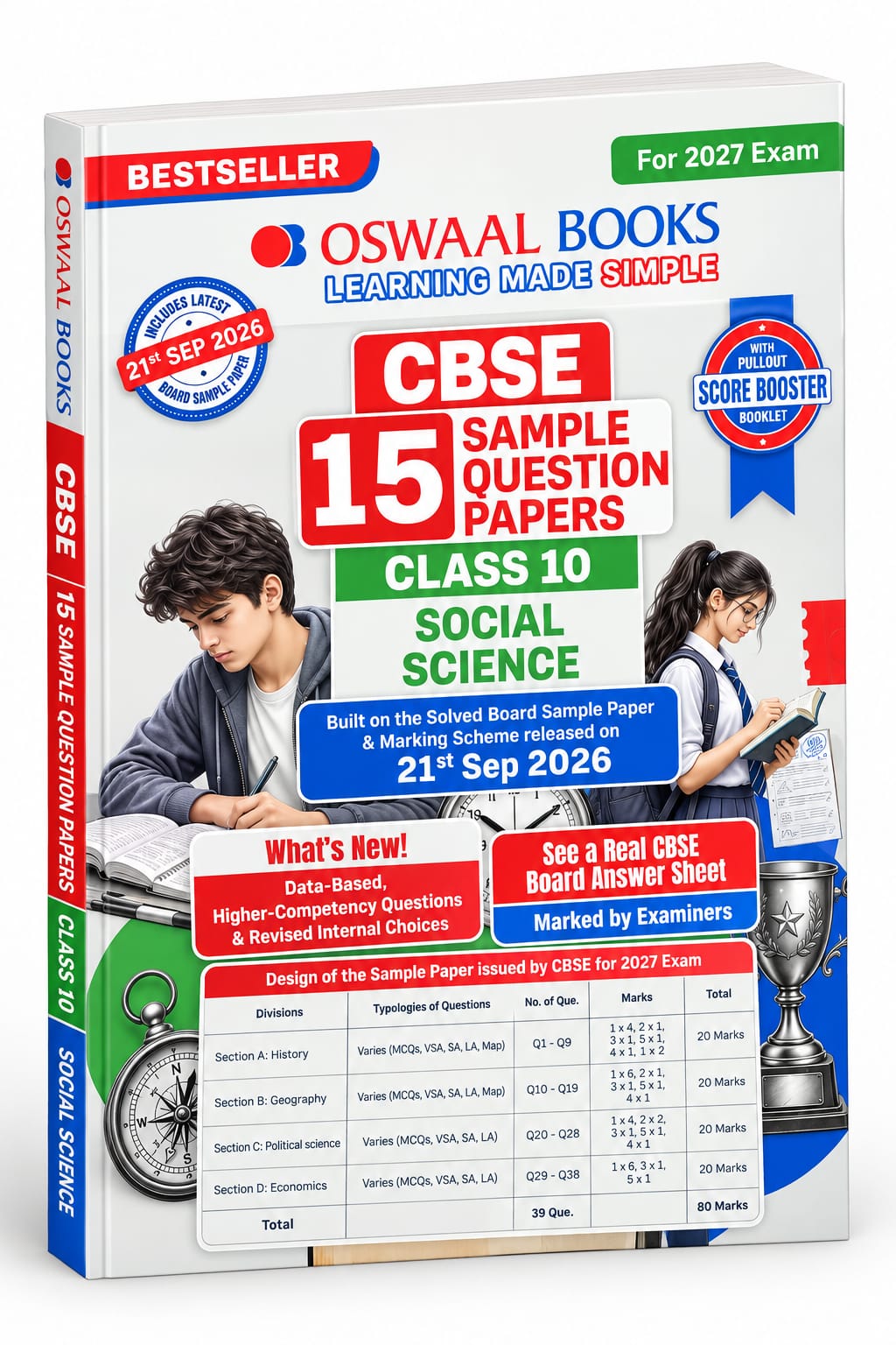 CBSE 15 Sample Question Papers – Class 10 Social Science | CBSE Class 10 Board Exam 2027 | Oswaal Books